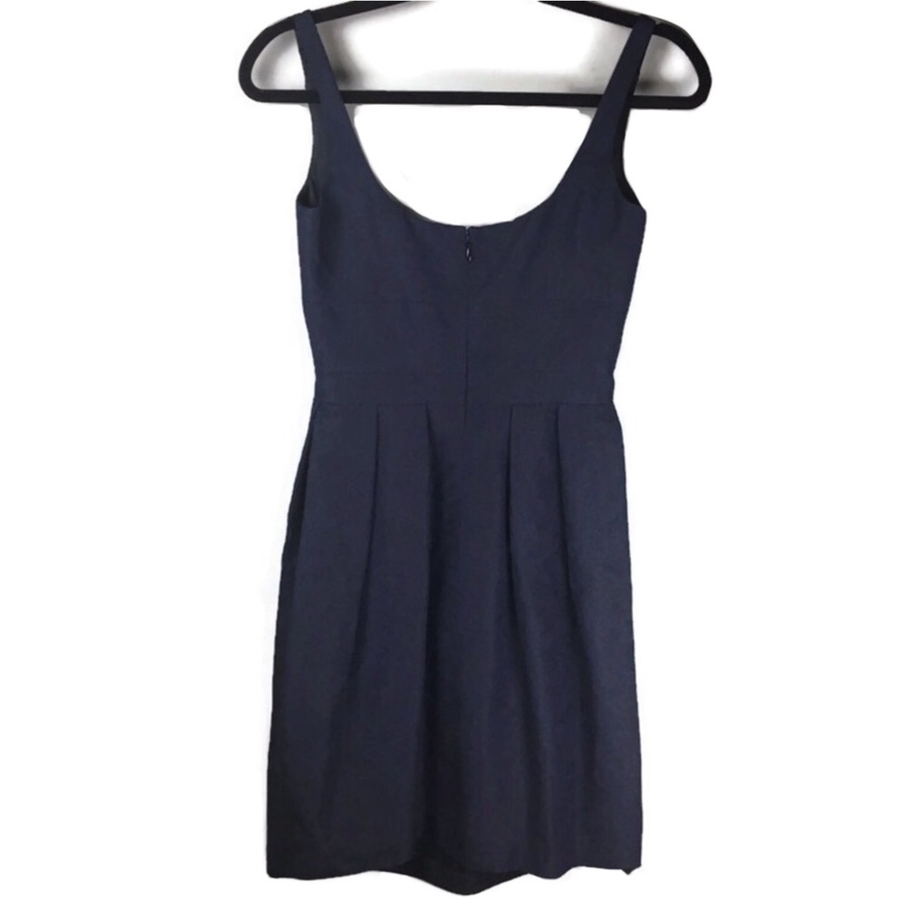 Elie Tahari Silk Jacquard Pleated Scoopneck Sleeveless Mini Dress Size 0 View 2